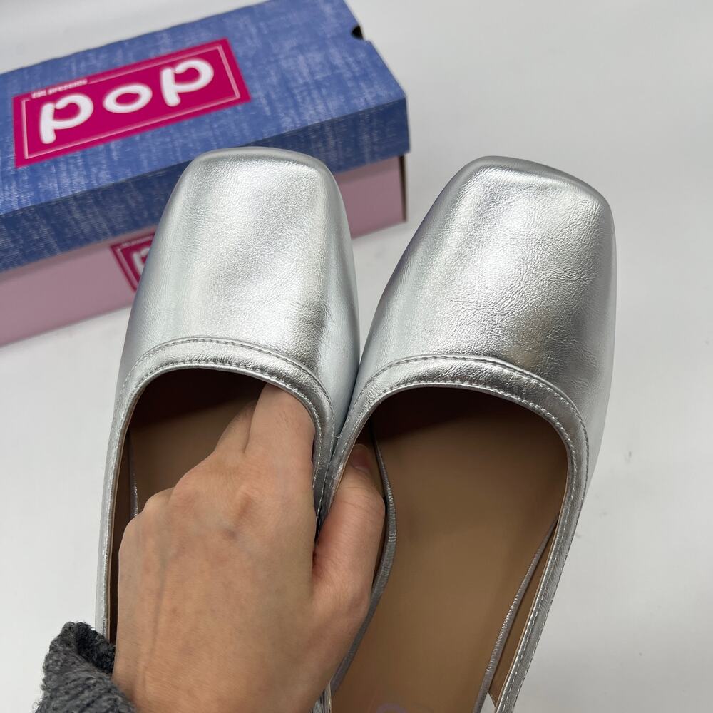 Pop Tameo Women's Casual Shoes Closed Toe Silver Size 10M - Picture 8 of 9